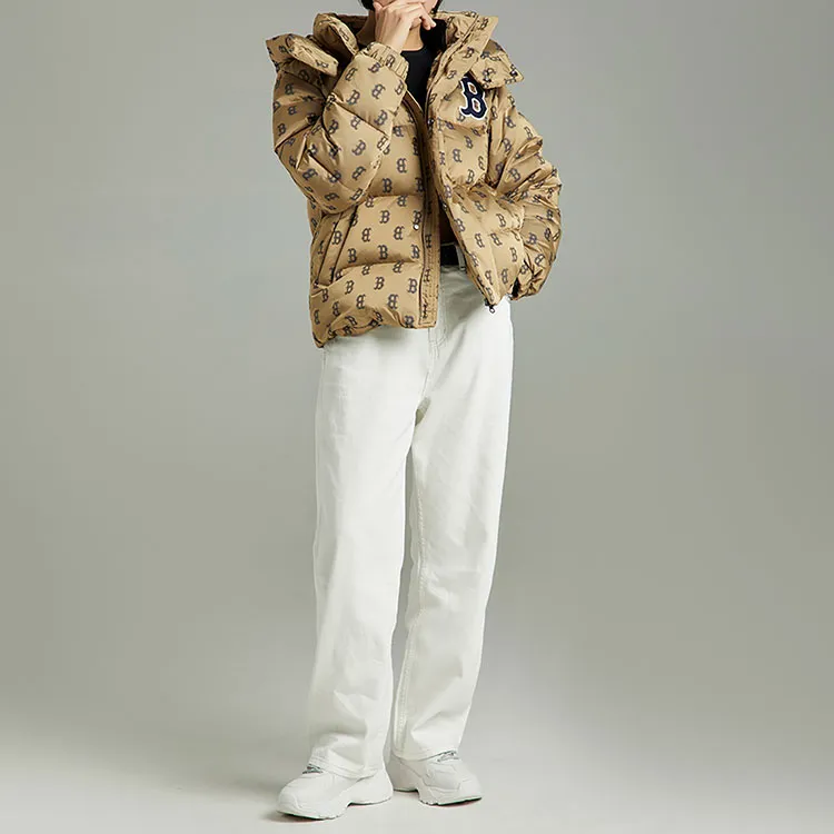MLB Down Jackets Unisex Beige Yellow-2