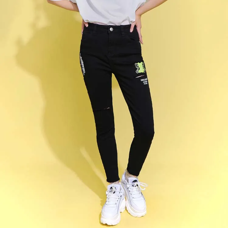 LALABOBO SS22 Pencil Pants Jeans Women's Black-3