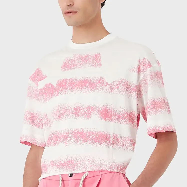 EMPORIO ARMANI T Shirts Men Pink-3