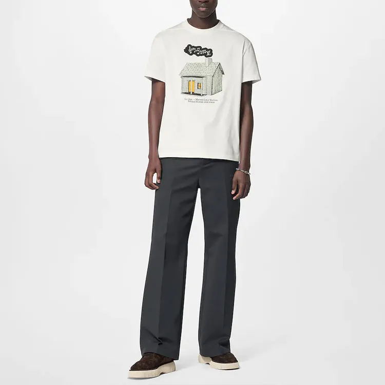 LOUIS VUITTON Lv Fall Series T Shirt Men's White-3