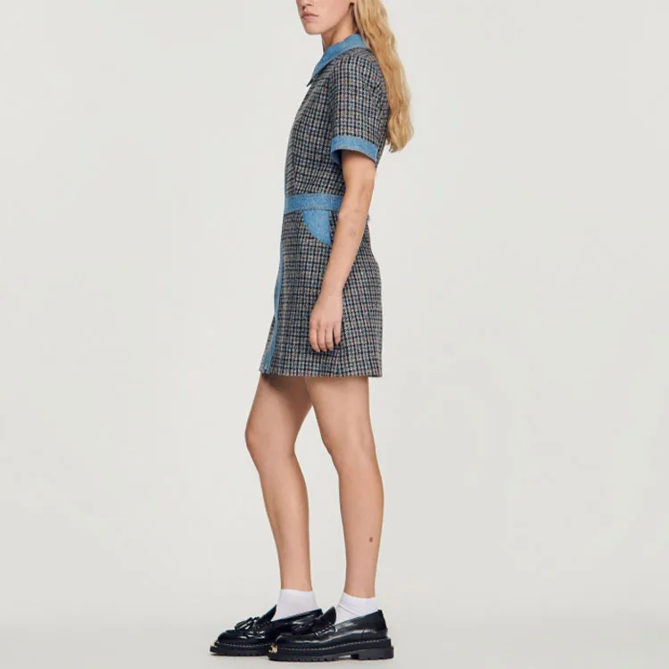 Sandro Short Sleeved Dresses Women's Blue-3