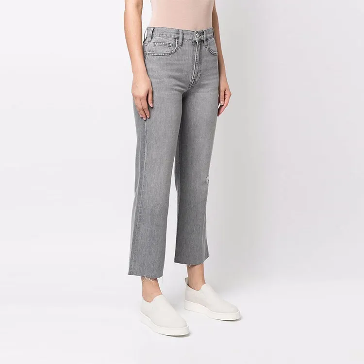 FRAME Le Jane Cropped Raw-Cut Hem Jeans-3