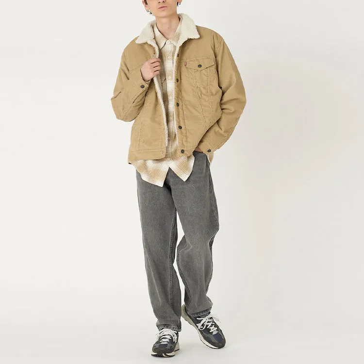 Levis Velvet Jackets Men Khaki-6