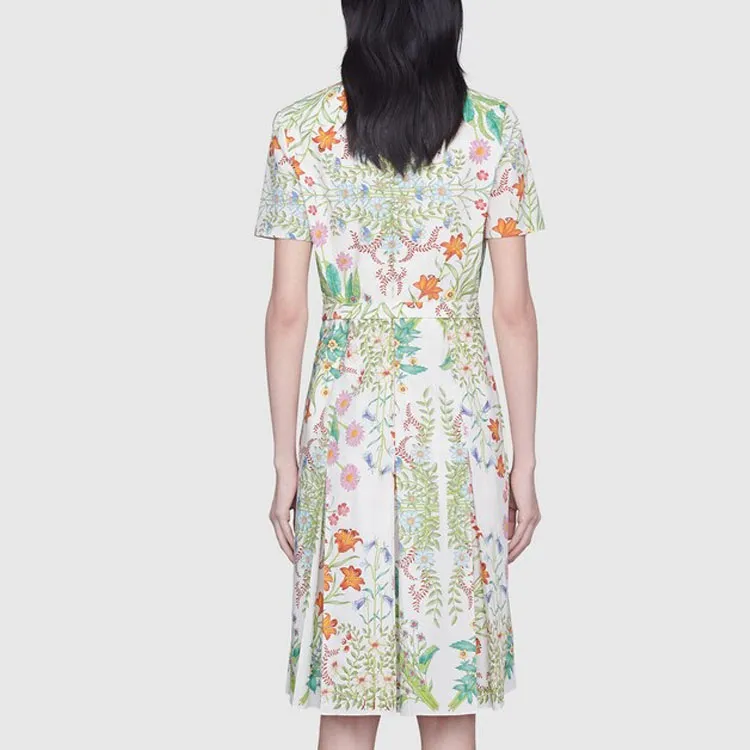 GUCCI Short Sleeved Dresses Women's Green-2
