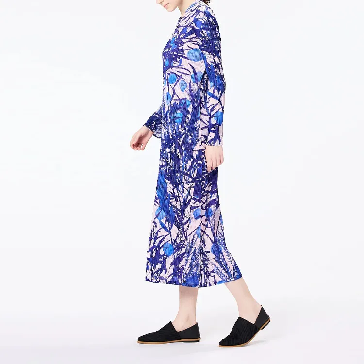 PLEATS PLEASE ISSEY MIYAKE Long Sleeved Dresses Women's Purple-3