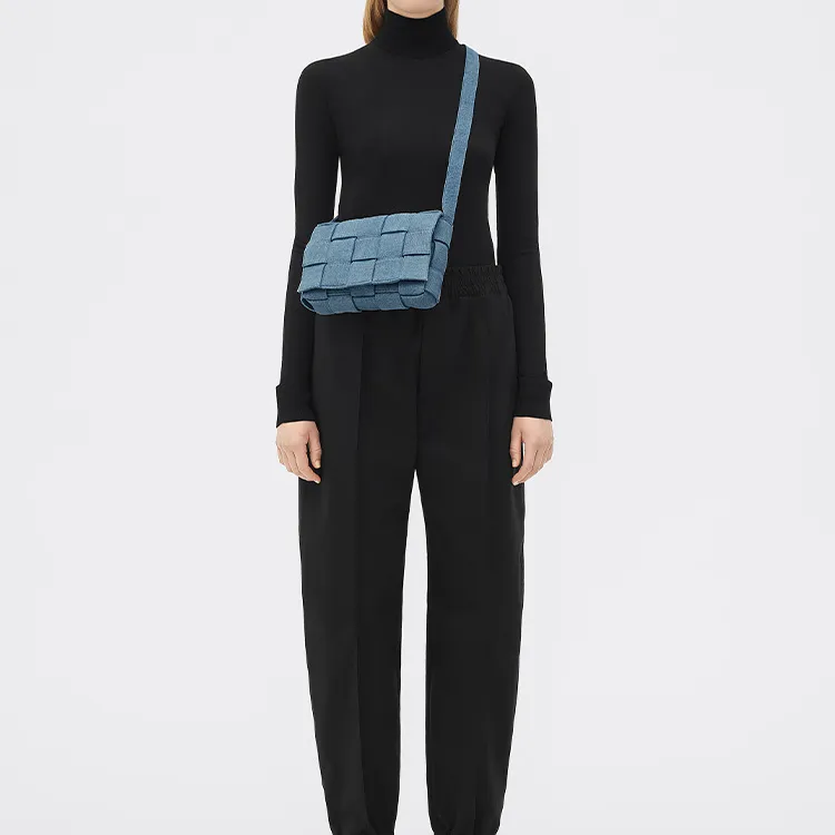 Bottega Veneta CASSETTE Cotton Tofu Bag, Shoulder Bag, Crossbody Bag Regular Women's Denim Blue-5