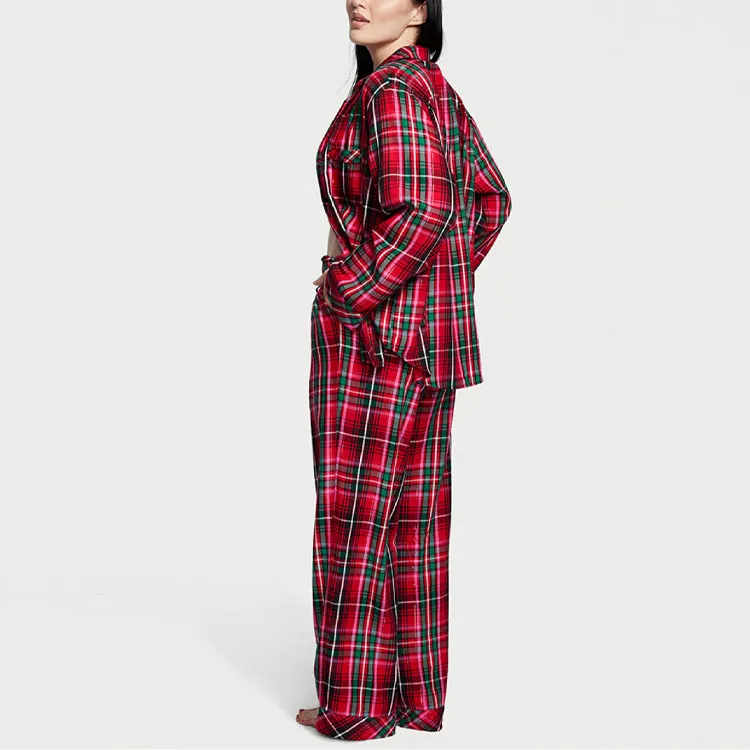 Victoria's Secret Pajama Set Women's Red Green Plaid-2