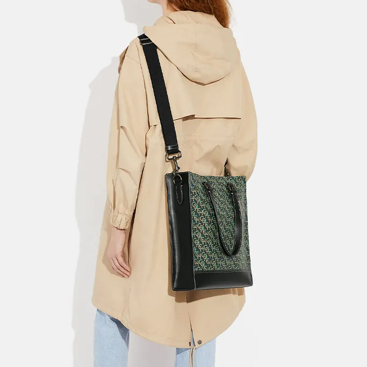 COACH Graham Coated Canvas With Calfskin Shoulder Bag, Crossbody Bag, Handbag Large Size Women's Amazon Green-4