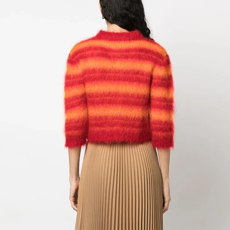 MARNI Striped Cardigan 'Light Orange'-1
