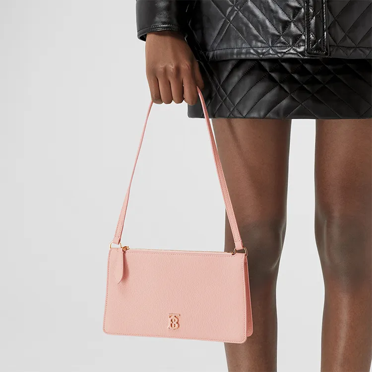 Burberry Mini Tb Grainy Leather Pouch Pink-8