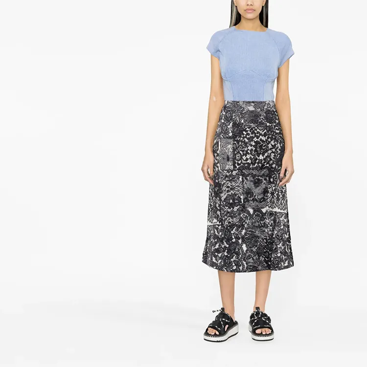 GANNI Casual Long Skirts Women's Black-1
