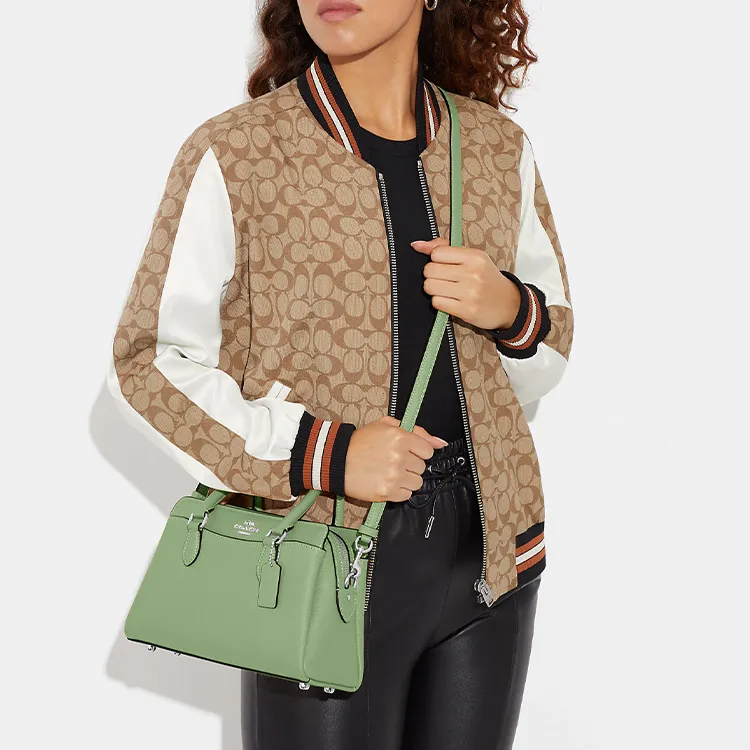COACH Darcie Cross Grain Leather Shoulder Bag, Crossbody Bag, Handbag Medium Size Women's Grass Green-3