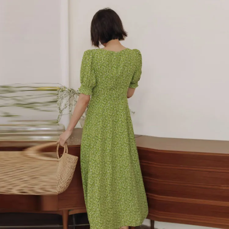 Migu Short Sleeved Dresses Women's Green-1