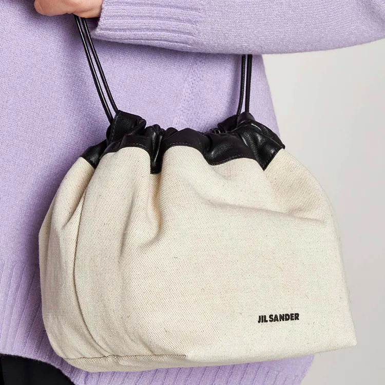 JIL SANDER Dumpling Drawstring Bucket Bag-6