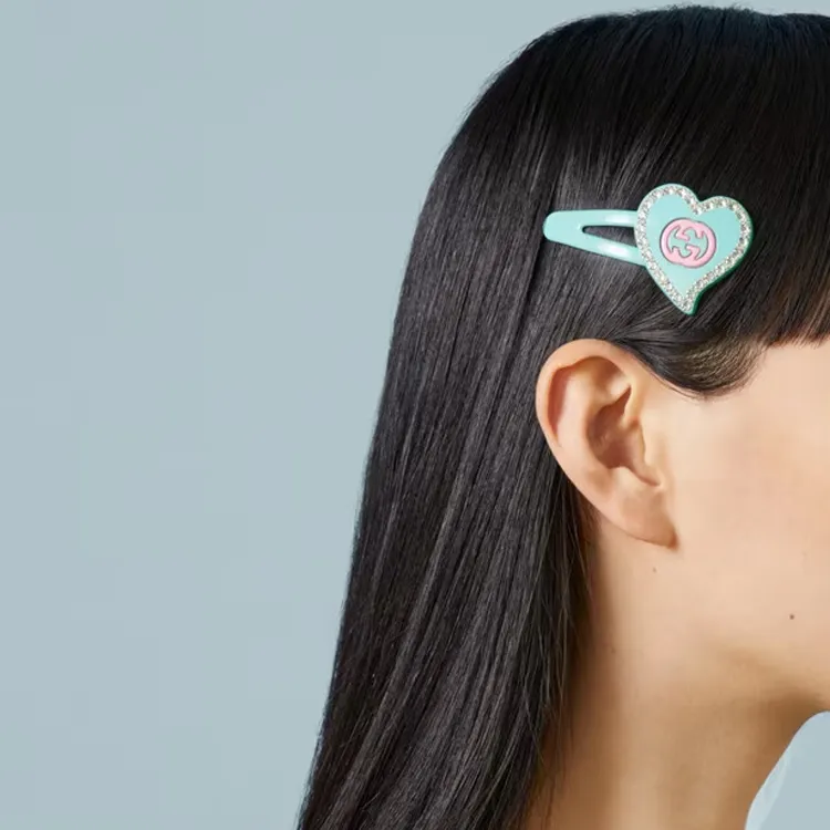 GUCCI Resin, Crystal, Rubber Hair Clips Women's Green-2