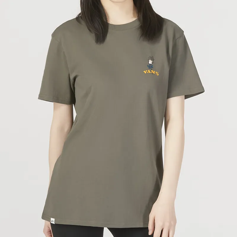 Vans Drop Shoulder Sleeve T Shirt Women's Dark Khaki-3