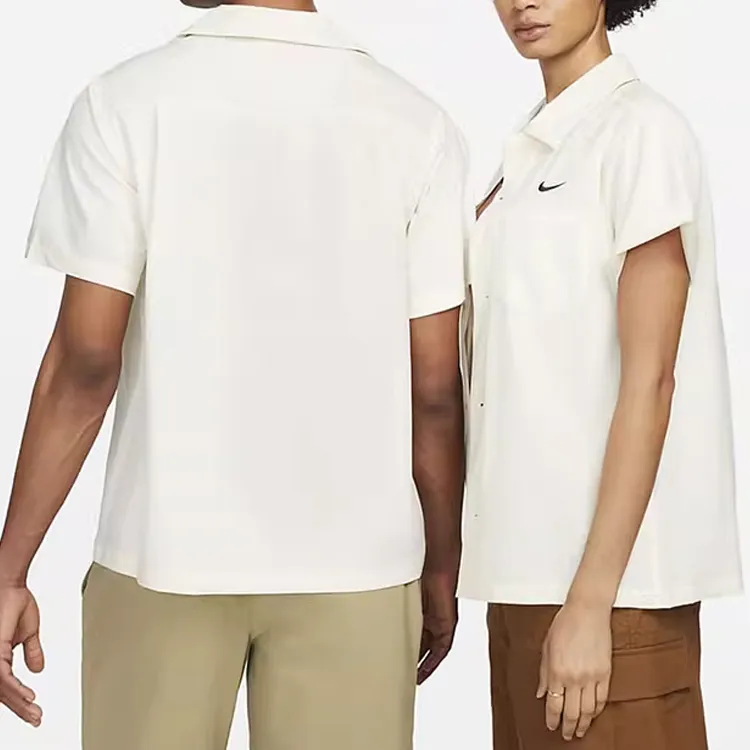 Nike SB Men's Logo Short-Sleeve Bowling Shirt White-3