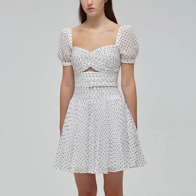 Self portrait Short Sleeved Dress Women's White-4