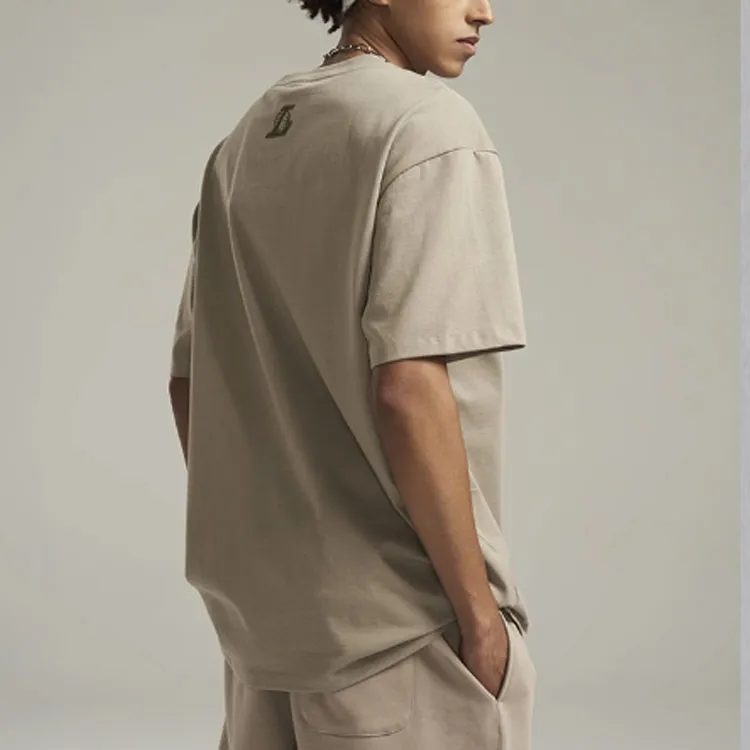 NBA Drop Shoulder Sleeve T Shirt Unisex Earth Brown-4