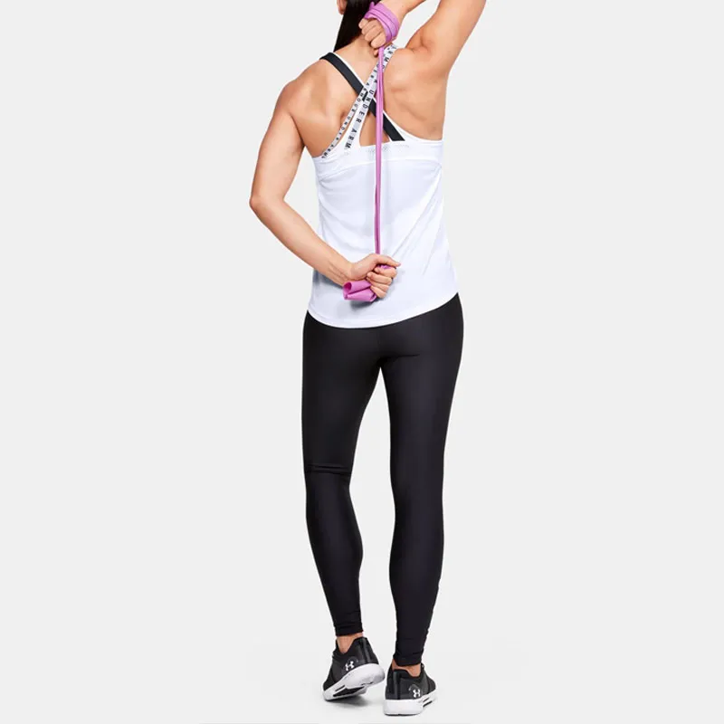 Under Armour Wordmark Sleeveless Sports Shirts Women's White-4