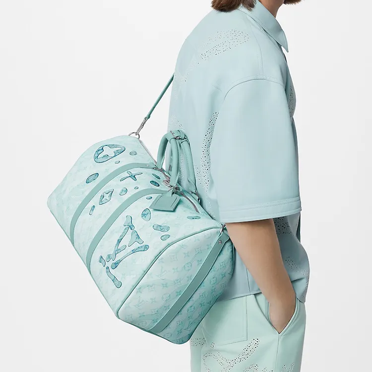 LOUIS VUITTON Keepall Bandouliere 50 Crystal Blue-7