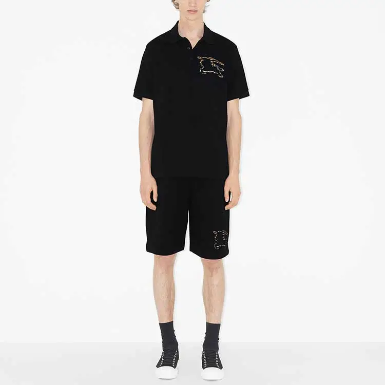 Burberry Check Ekd Cotton Pique Polo Shirt-1