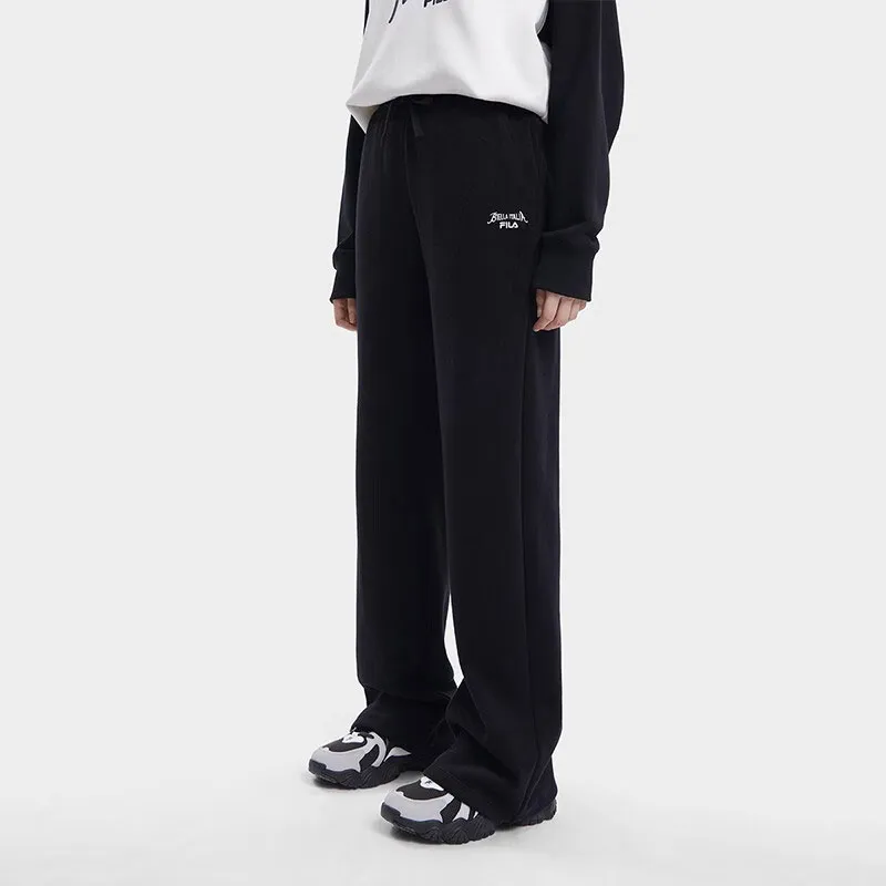 FILA Knitted Sports Pants Women's Jet Black-4