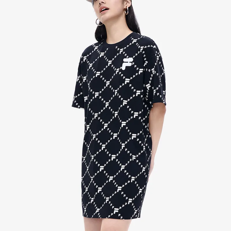 FILA FUSION Short Sleeved Dresses Women's Pitch Black-4