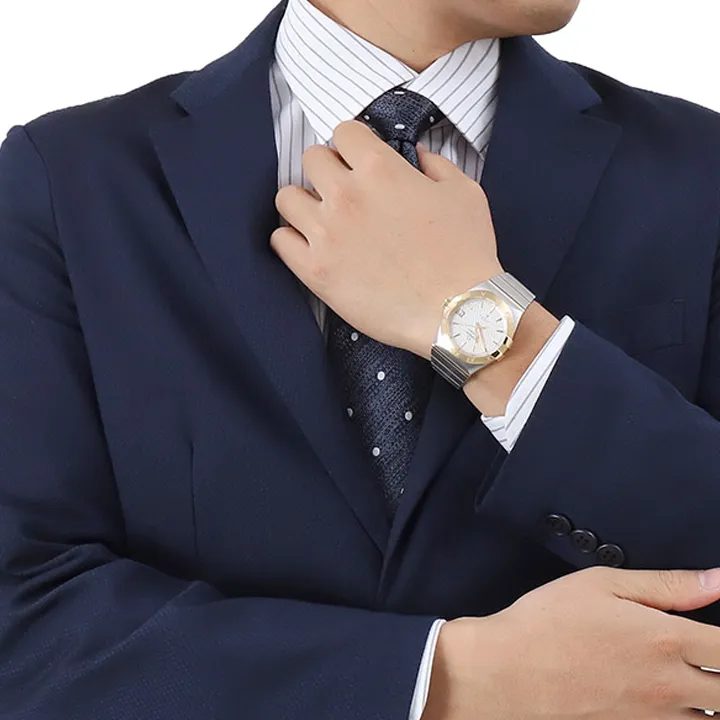 OMEGA Constellation Collection Automatic Mechanical Movement Men's Watch 38mm White Dial Stainless Steel 18K Gold Strap-4