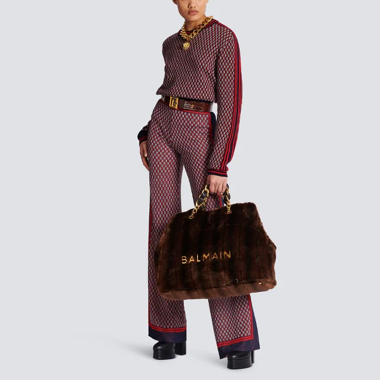 BALMAIN Monogram Check pattern Jumper-3