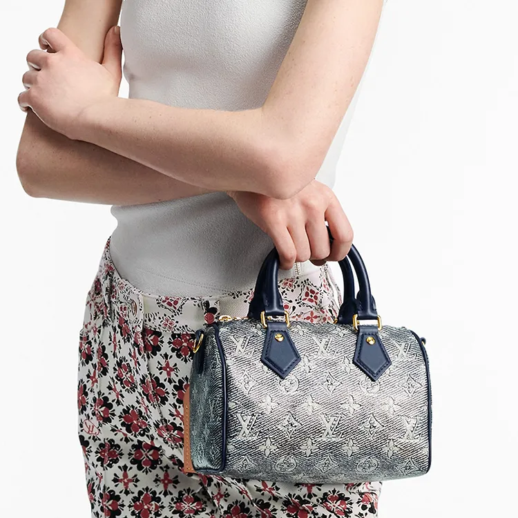 LOUIS VUITTON Speedy Bandouliere 20 Monoglam Blue-8