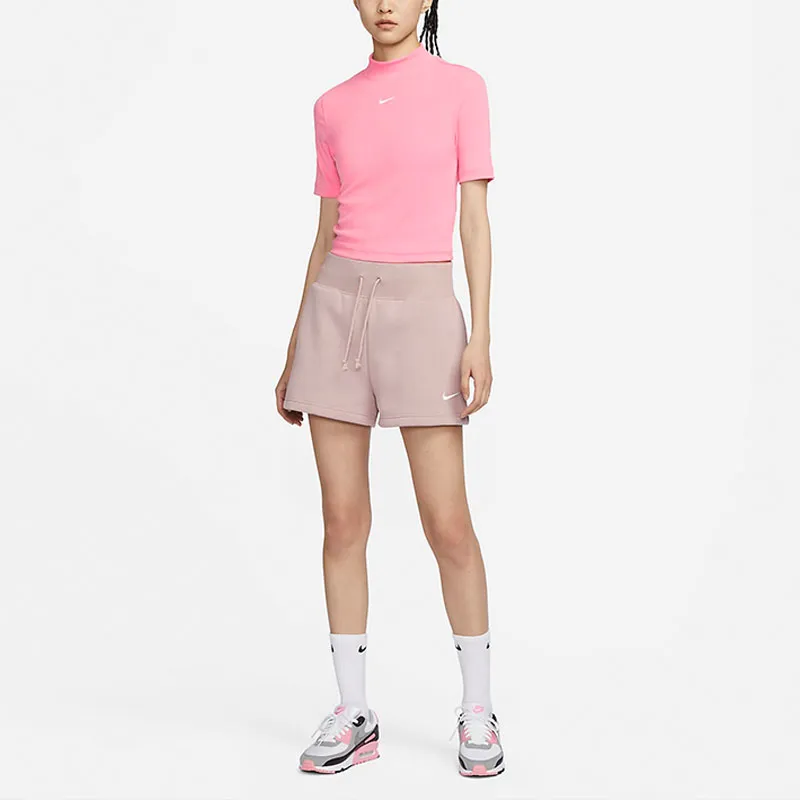 Nike T Shirts Women's Coral Pink-2