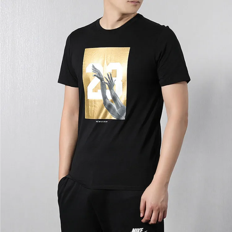 Jordan T Shirts Men Black/Gold-3