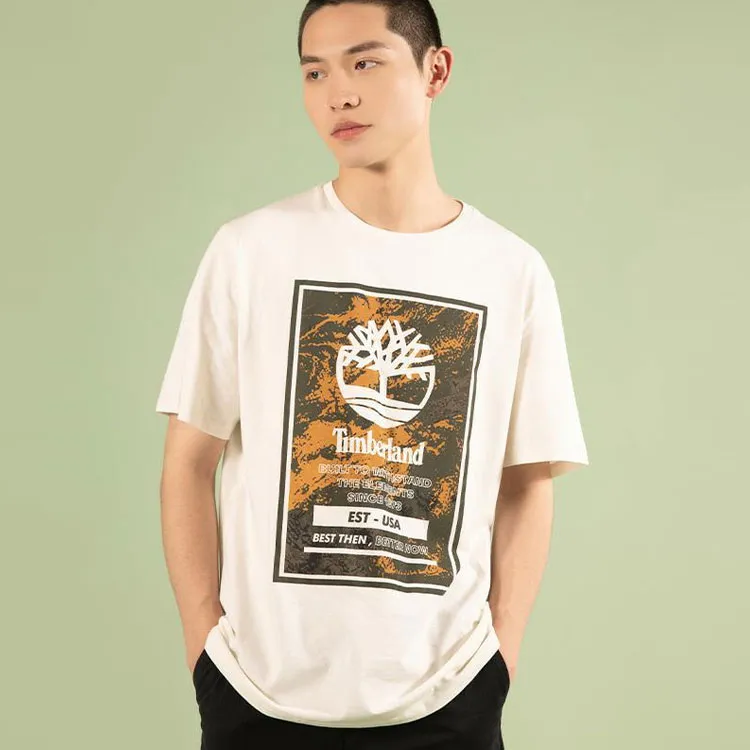 Timberland T Shirt Unisex Vintage White-2
