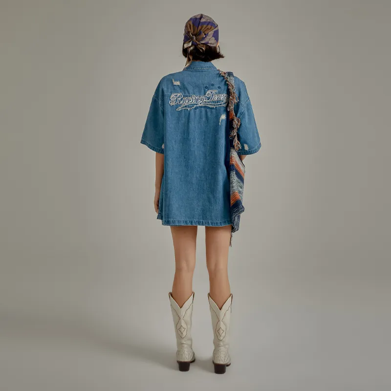 NO ONE ELSE Shirts Women's Denim Blue-2