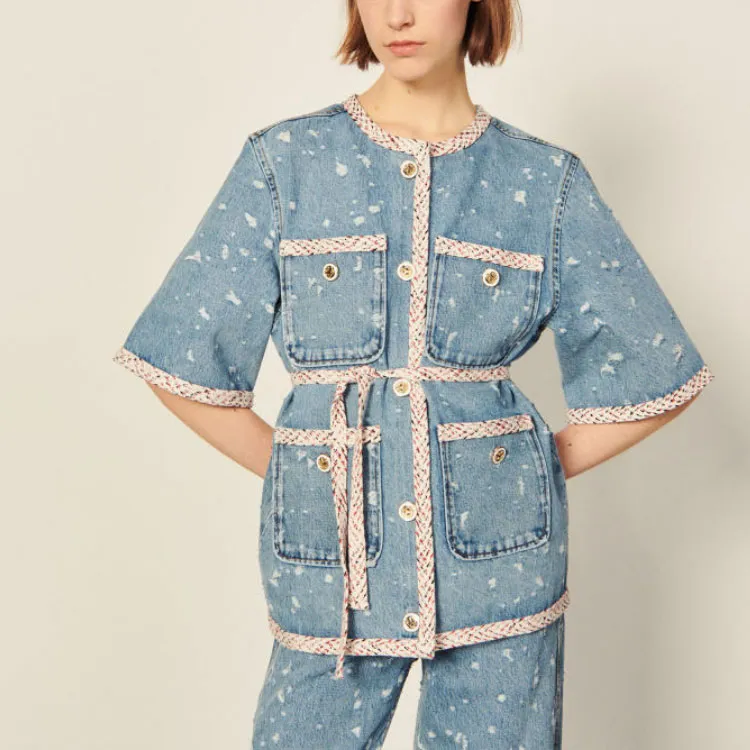 Sandro Denim Jackets Women's Denim Blue-2