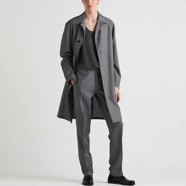 PRADA Triangle logo Mohair wool Trousers-1