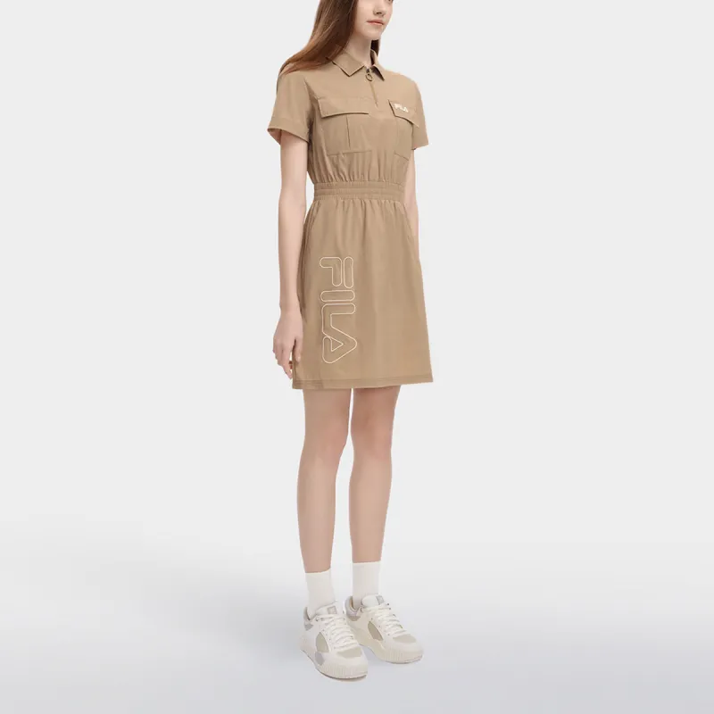 FILA Short Sleeved Dress Women's Light Khaki-2