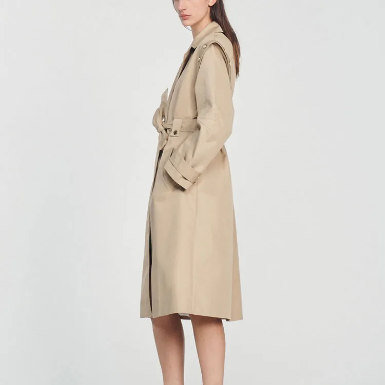 Sandro Trench Coat Women's Beige Yellow-3