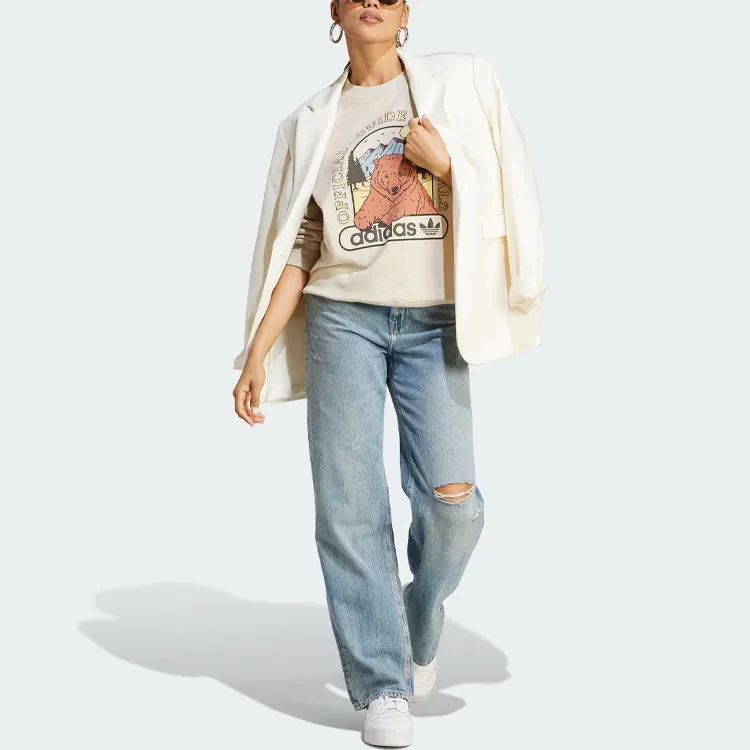 Adidas Originals Sweatshirt Women's Light Khaki-3