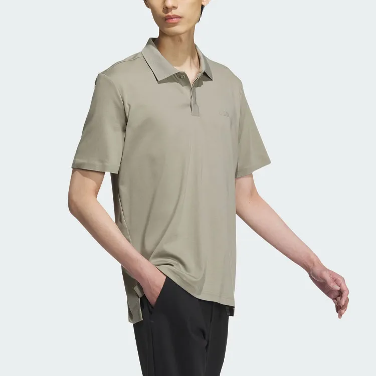 Adidas Polo Shirts Men Pebble Silver Gray-2