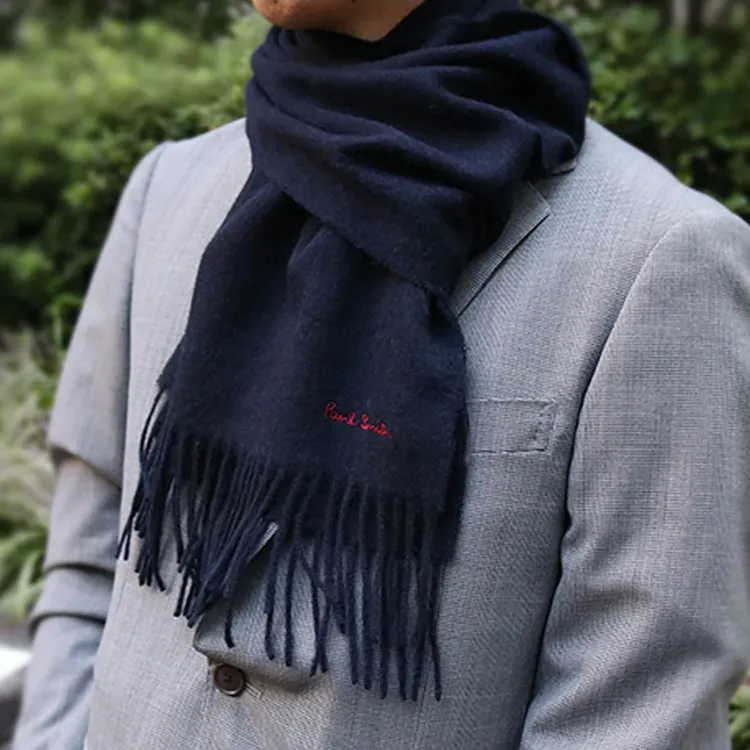 Paul Smith Knit Scarves Men's Marine Blue-1