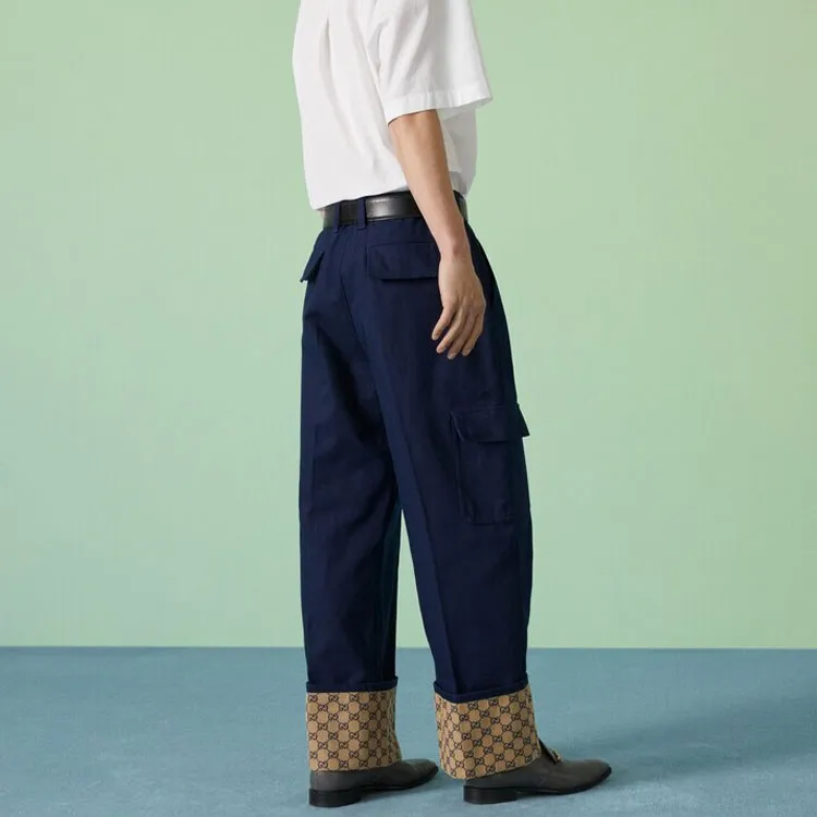 GUCCI Gg Supreme Straight leg Trousers-3