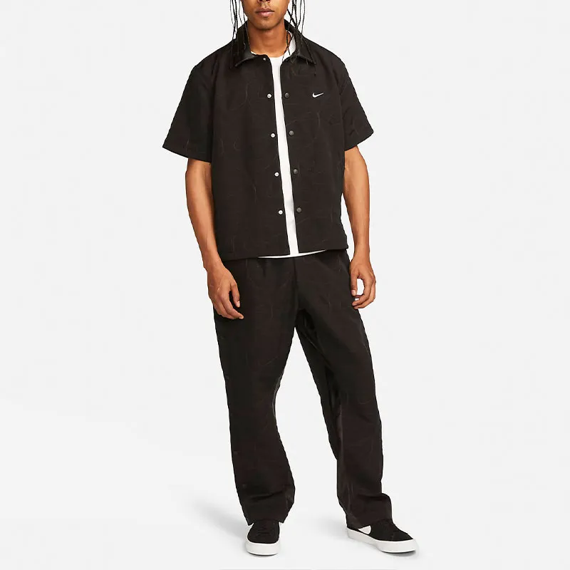 Nike Men's Woven Casual Basketball Short-Sleeve Shirt Black-2