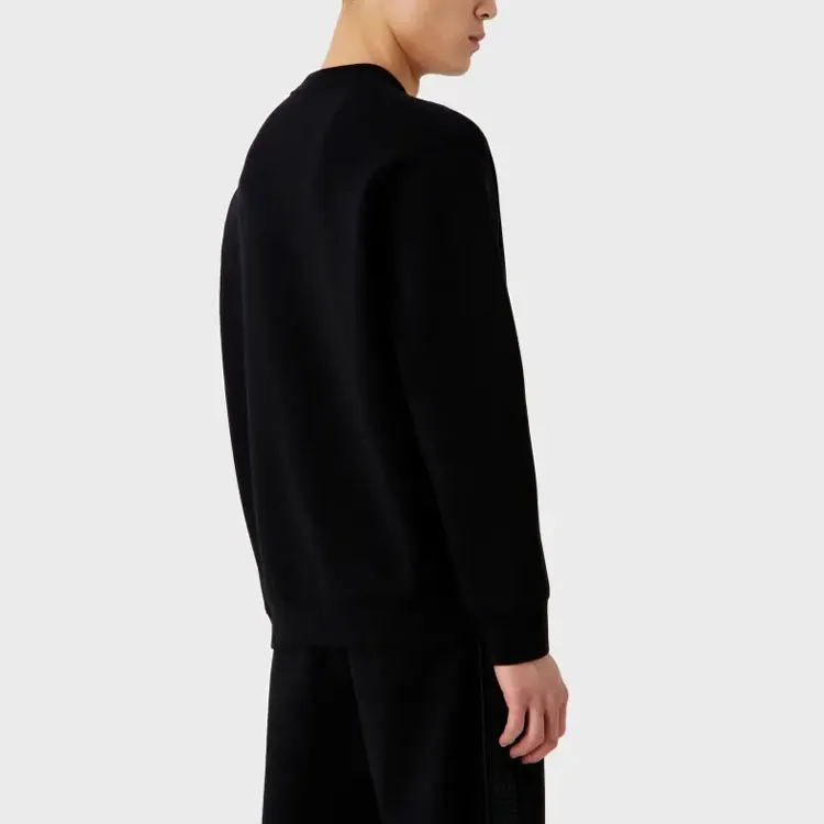 EMPORIO ARMANI Logo-embroidered Cotton Sweatshirt-3