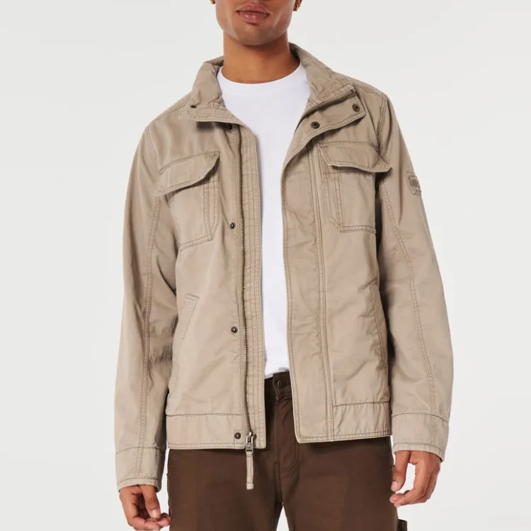 Hollister Jackets Men Brown Yellow-1