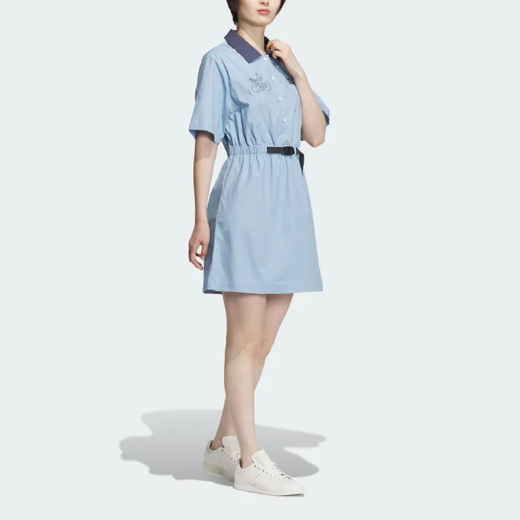 Adidas Originals Short Sleeved Dresses Women's Blue-3