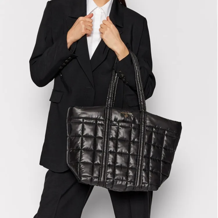 MICHAEL KORS Stirling Polyester Tote Bag Shopping Bag Shoulder Bag Handbag Large Size Women's Black-5