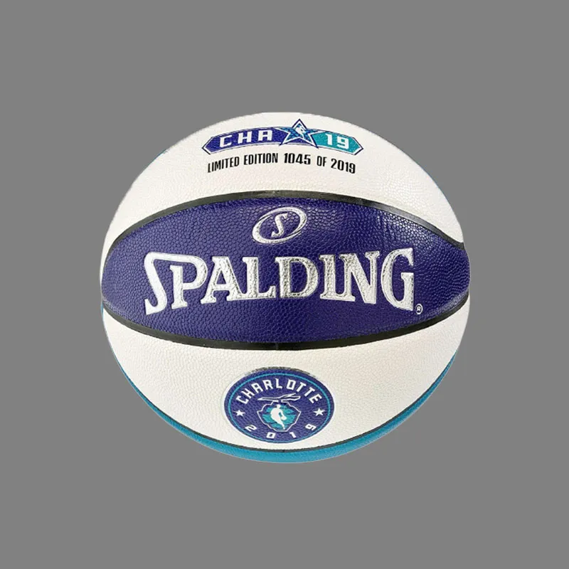 SPALDING PU Basketball White Blue Size 7 Ball Training Unisex-1