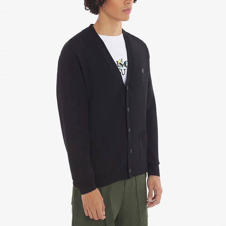 Maison Kitsune Fox Head Patch Knitted Cardigan-3